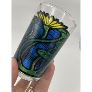 Vintage 1977‎ Faroy Glass Votive Candle Holder Yellow Lotus Flower Houston TX